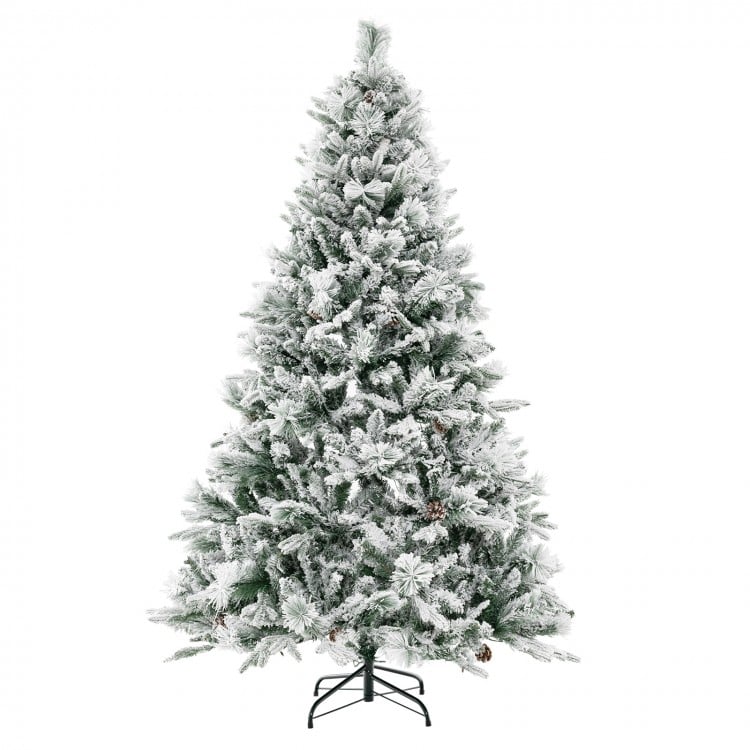 6 Feet Artificial Xmas Tree with Pine Needles and LED Lights