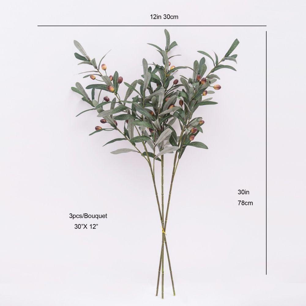 Valley Artificial Olive Stem Bouquet 30'' X 12'' (Set Of 3)