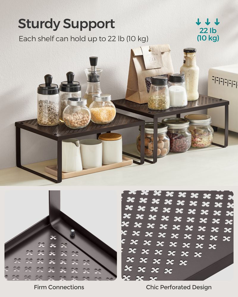 SONGMICS Set of 2 Stackable and Expandable Spice Racks