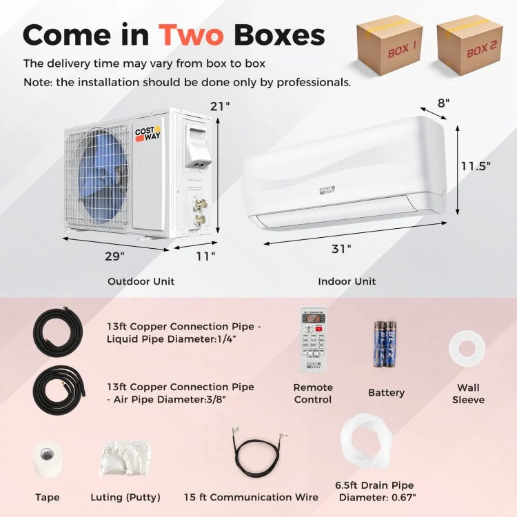 Blast Series 12000 BTU 17 SEER2 208-230V Ductless Mini Split Air Conditioner and Heater
