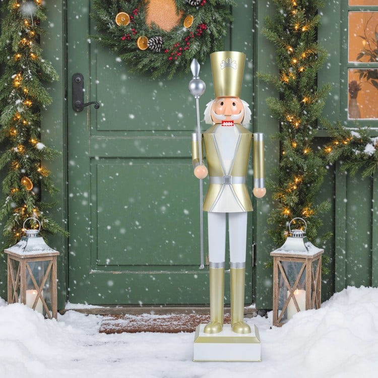 4 FT Christmas Nutcracker with High Hat & Beautiful Scepter