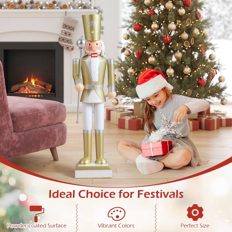 4 FT Christmas Nutcracker with High Hat & Beautiful Scepter