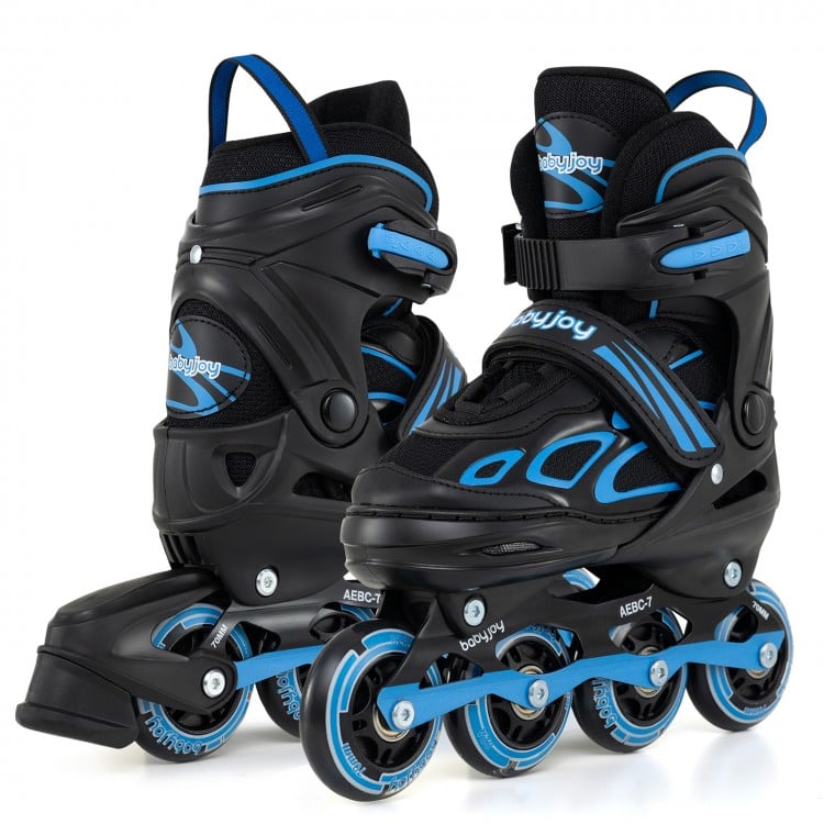 4 Sizes Adjustable Blade Roller with Light-up Wheels for Youth-Blue
