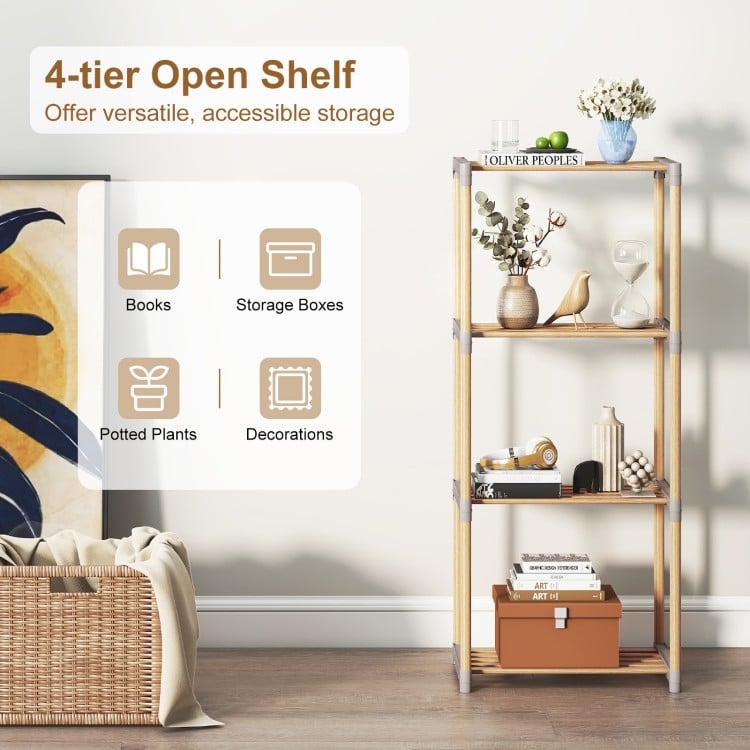 5-Tier Bookshelf with Open Shelves for Home Office and Bathroom-5-Tier
