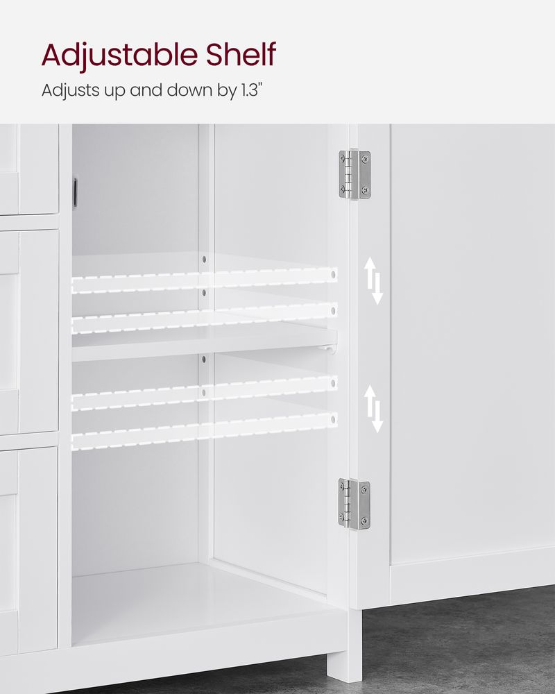 VASAGLE Bathroom Floor Storage Cabinet with 3 Drawers