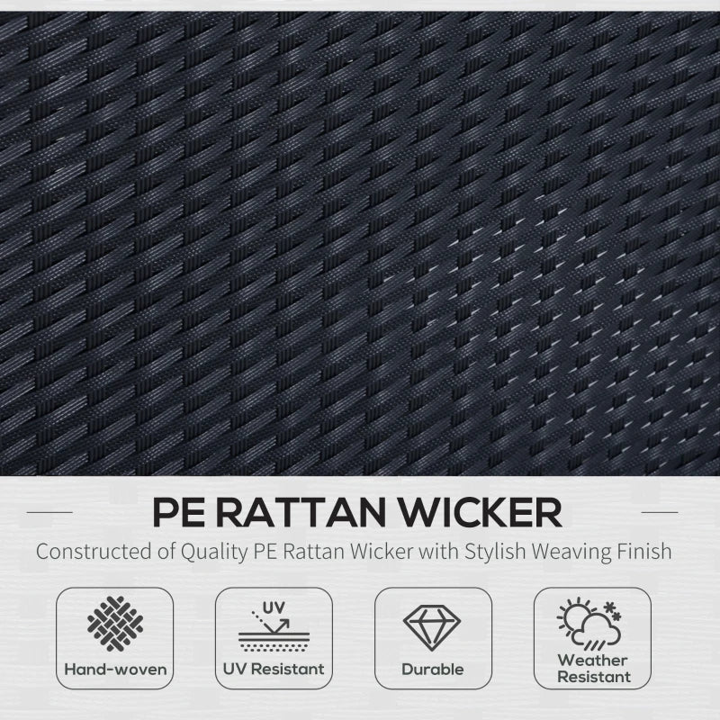 Outsunny 6pcs Outdoor Rattan Sofa Set Garden Wicker Sectional Couch Furniture Set with Dining Table and Chair White