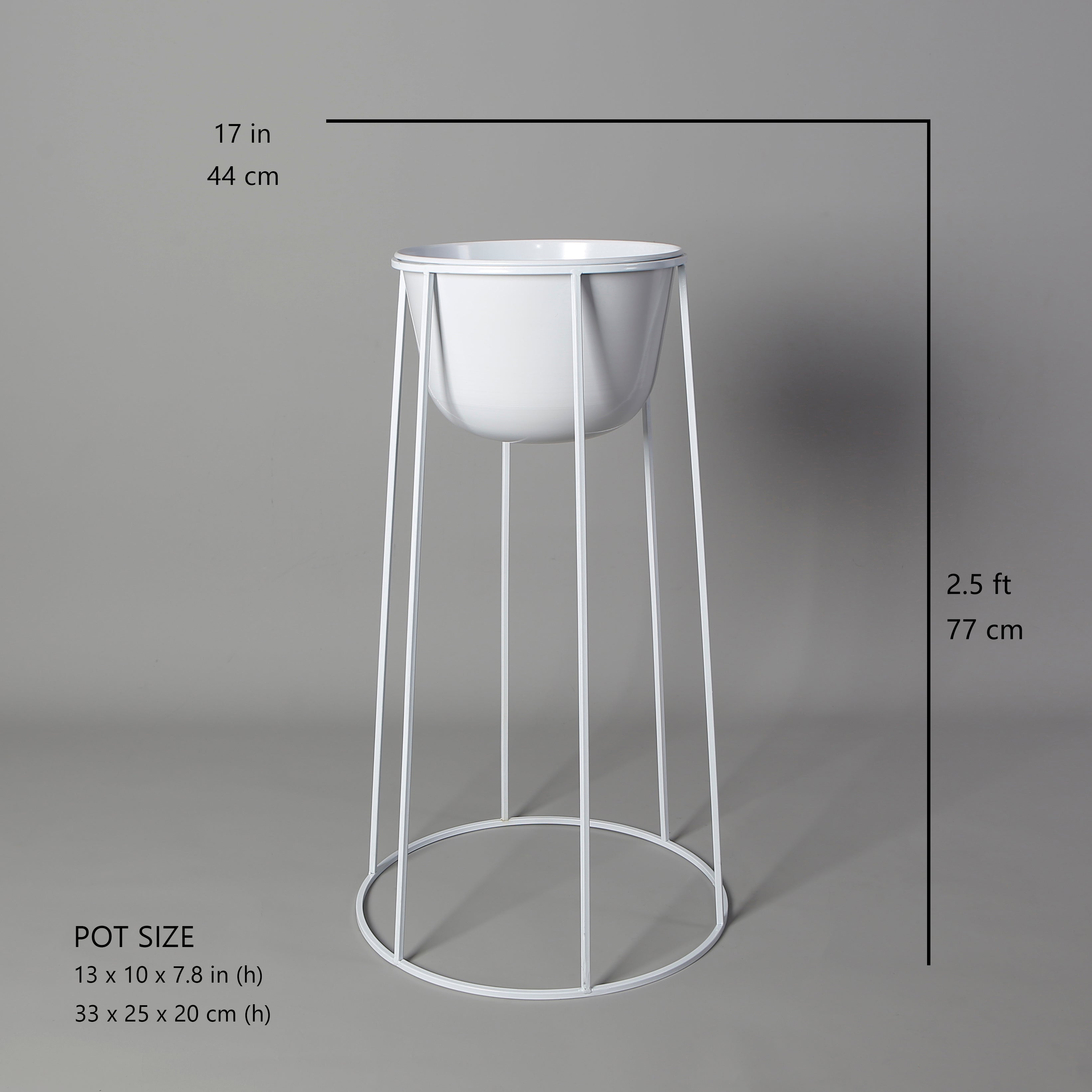 Nura White Raised Metal Pot Planter 2.5’
