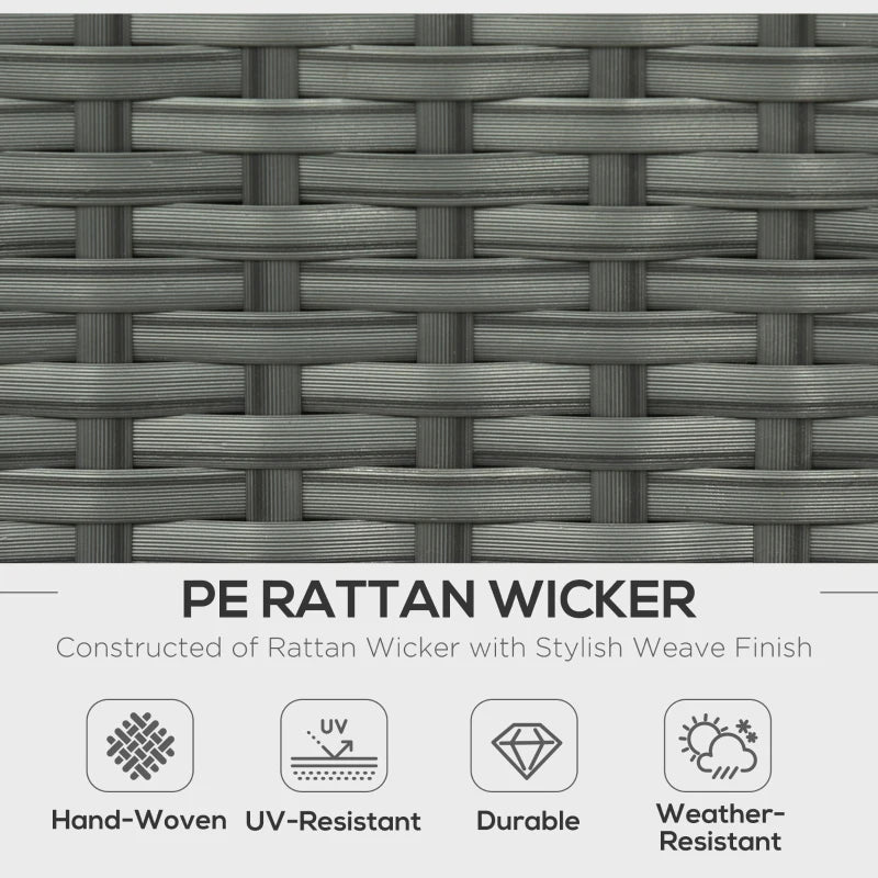 Outsunny 6 Pieces Patio Furniture Set, Outdoor rattan Sectional Furniture with recliner, for Lawn Garden Backyard