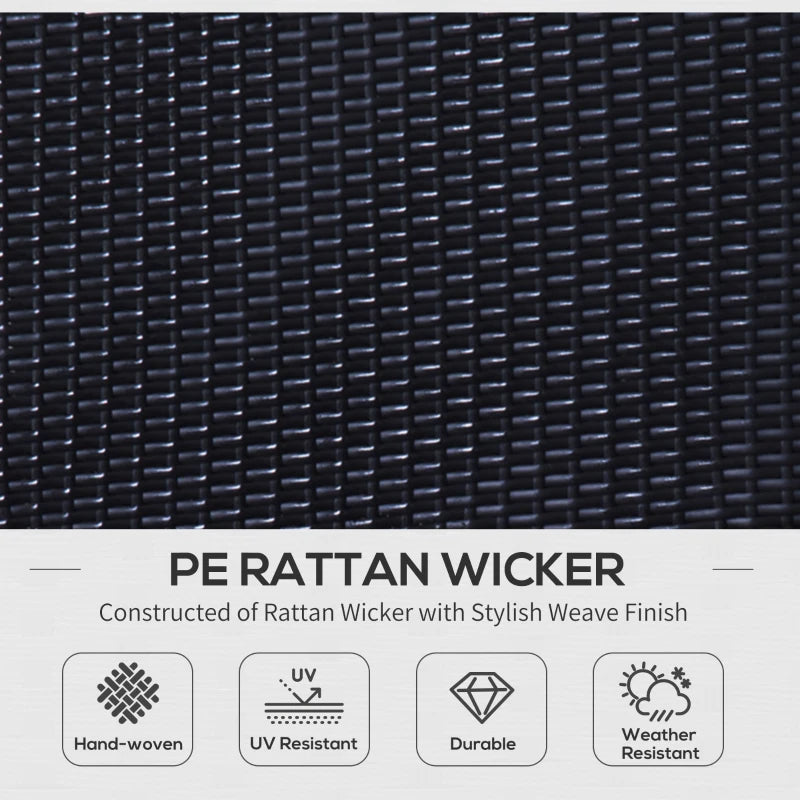 Outsunny 9 Pieces Wicker Patio Furniture Set with Cushion, PE Rattan Outdoor Conversation Set Sectional Sofa Set with 2 Loungers and Glass Tabletop, Aluminum Frame, Coffee & Red