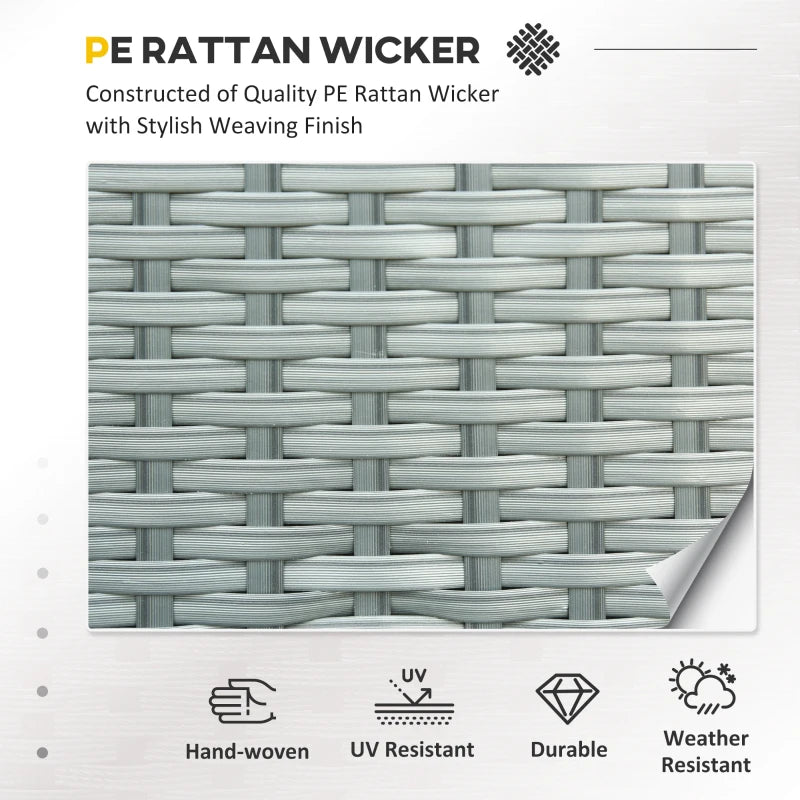 Outsunny 6 PCS Outdoor Rattan Wicker Sofa Set Patio All Weather Furniture w/ Tea Table & Cushion for Backyard Garden Grey