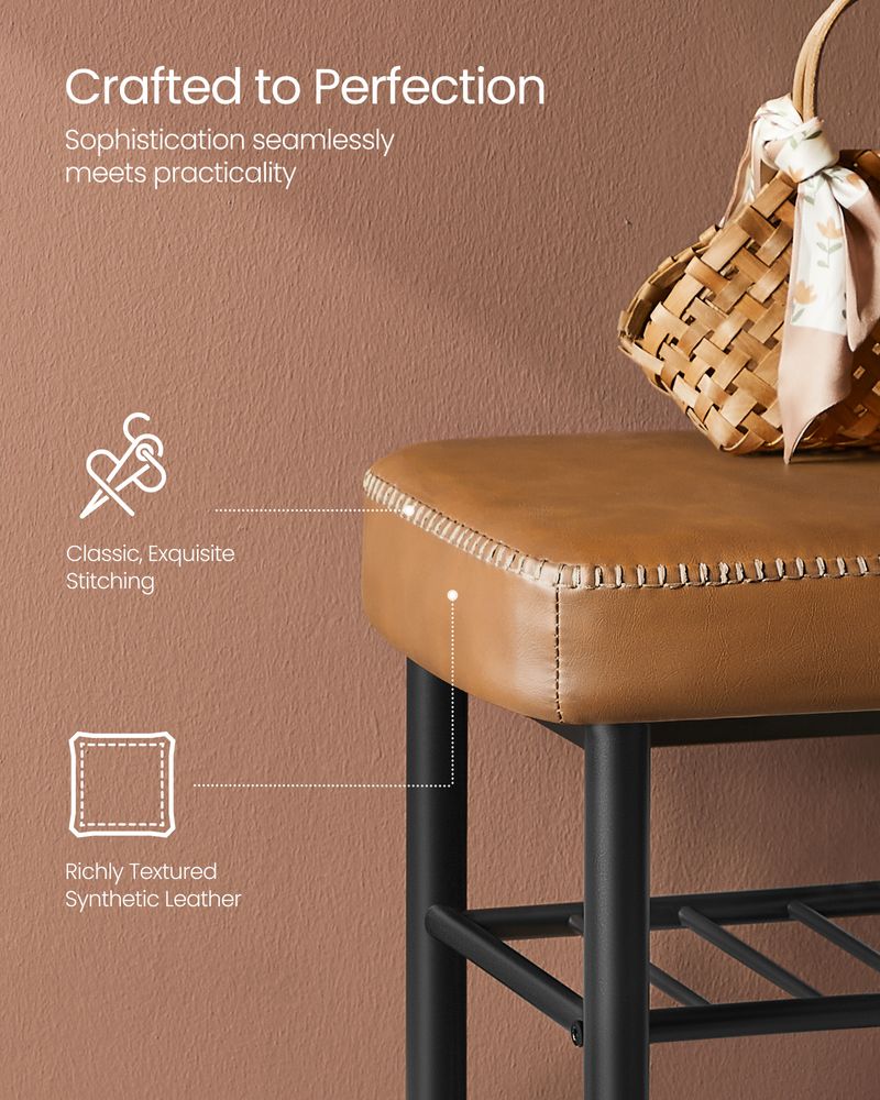 VASAGLE EKHO Collection - Shoe Bench with Metal Shelves