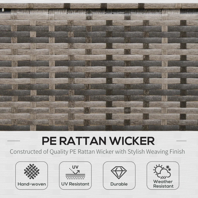 Outsunny 6pcs Outdoor Rattan Sofa Set Garden Wicker Sectional Couch Furniture Set with Dining Table and Chair Dark Grey