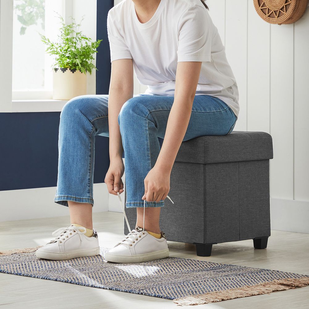 SONGMICS Small Ottoman Foot Rest with Legs
