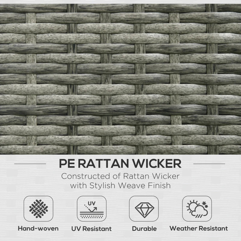 Outsunny 6 Pieces Outdoor PE Rattan Wicker Patio Furniture Sofa Set with Thick Cushions, Deluxe Garden Sectional Couch with Glass Top Table, Mixed Grey and Dark Grey