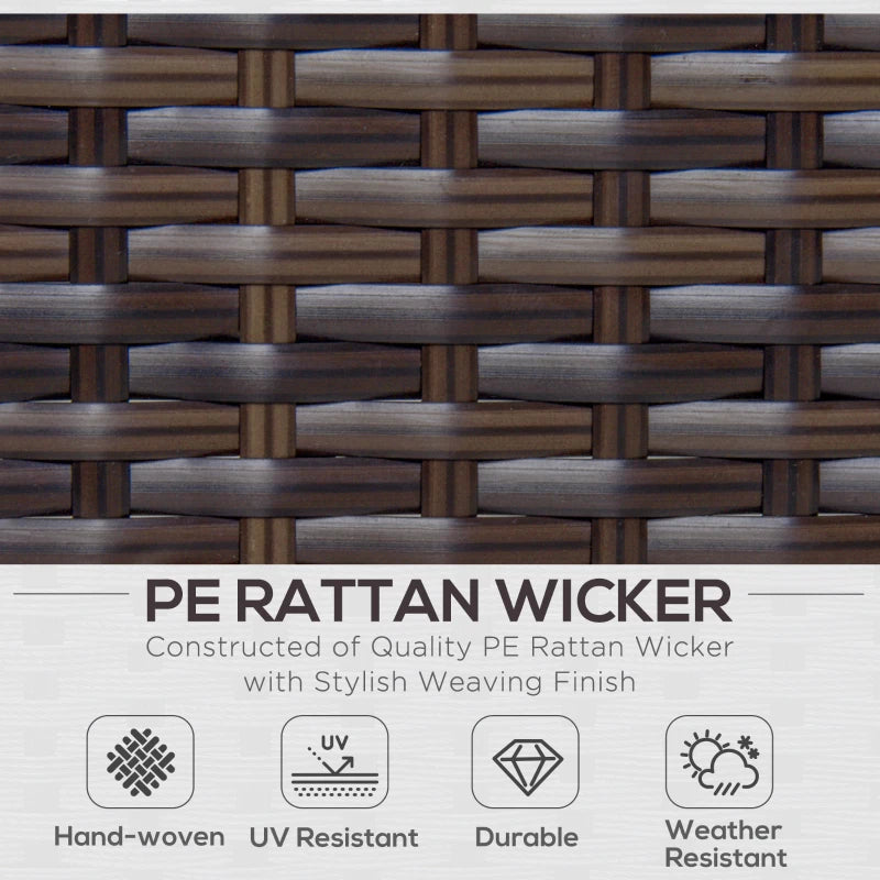 Outsunny 6 Pieces Outdoor PE Rattan Wicker Patio Furniture Sofa Set with Thick Cushions, Deluxe Garden Sectional Couch with Glass Top Table, Dark Coffee and Cream White