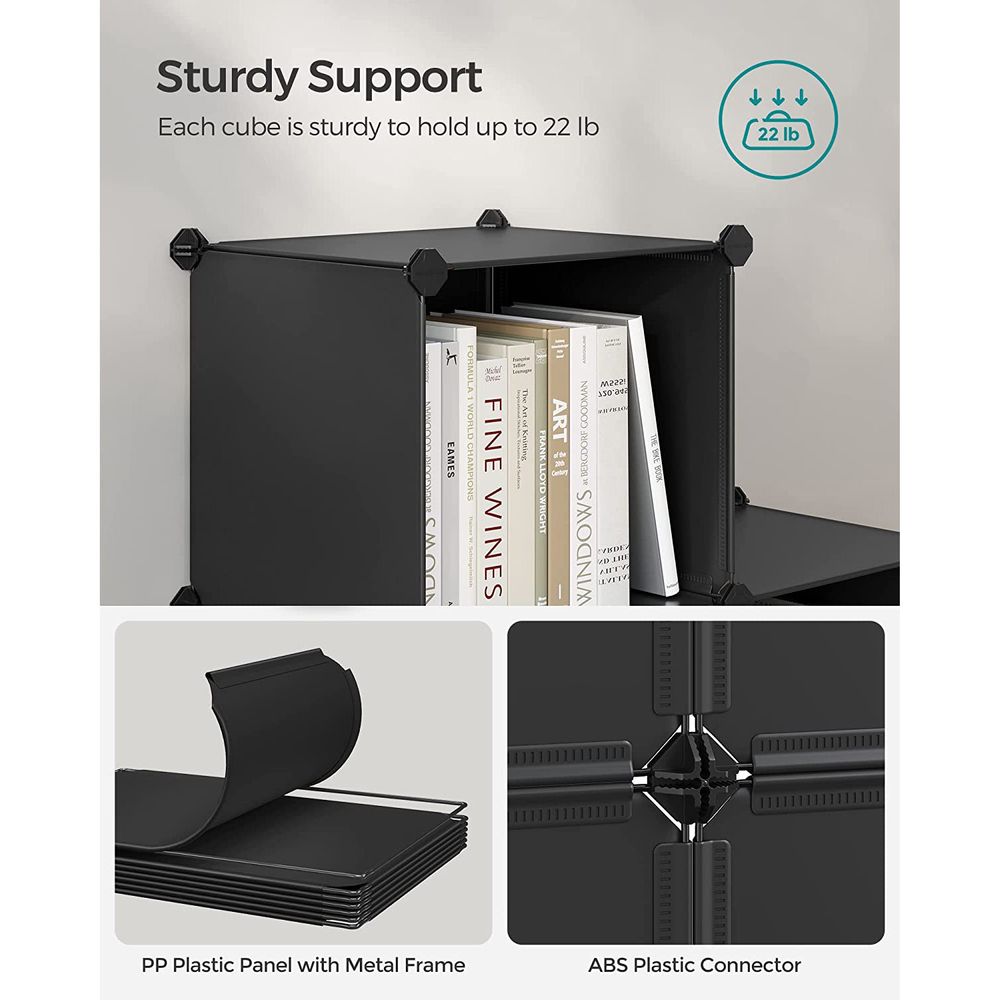 SONGMICS 6 Cube Storage Organizer with Feet and Rubber Mallet , White