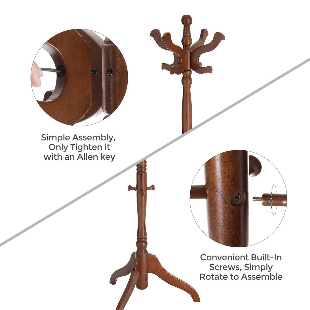 VASAGLE Coat Rack Free Standing with 11 Hooks
