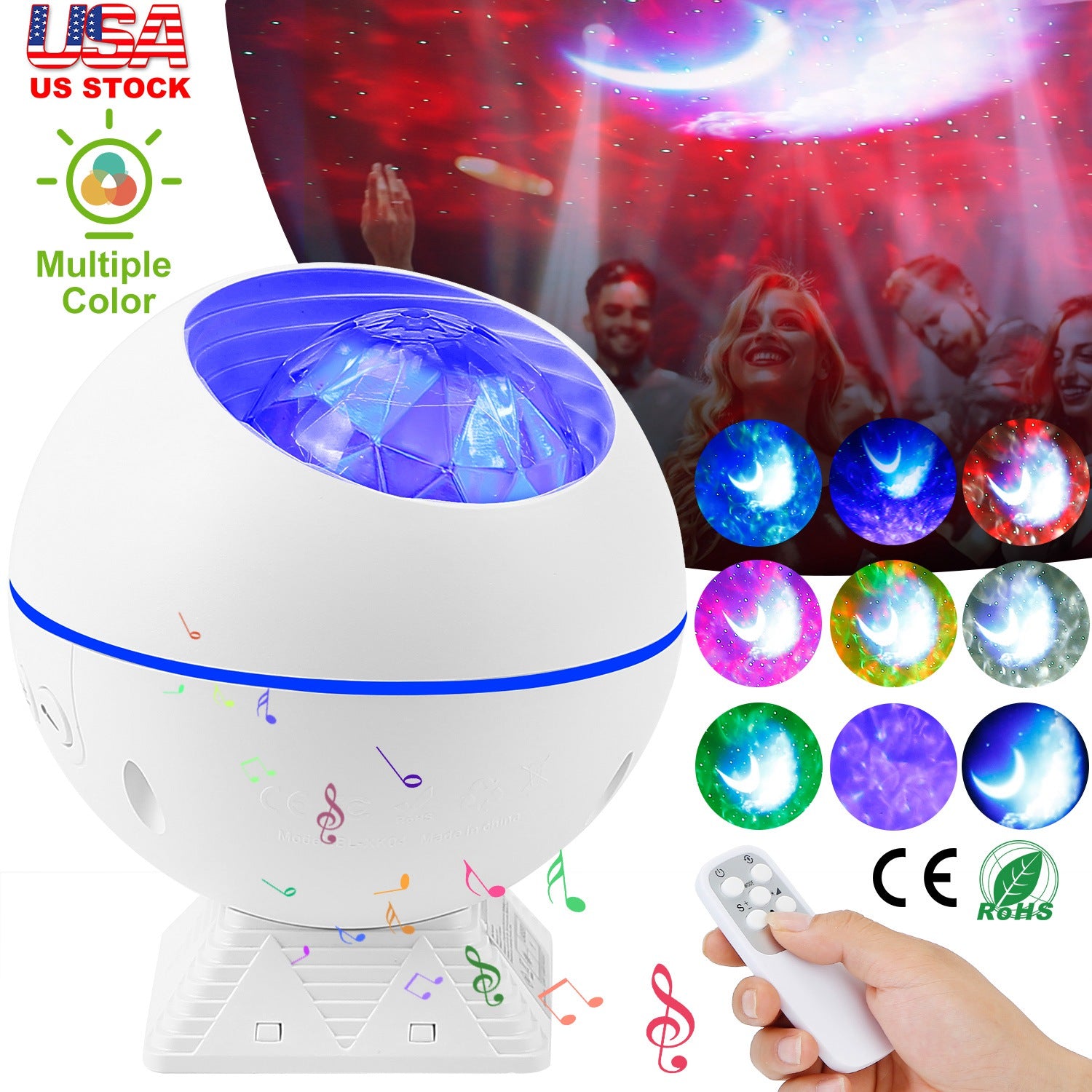 LED Star Projector Night Light Moon Nebula Cloud Lamp 360°Rotating Star Light Kids Galaxy Projector w/ Remote Control