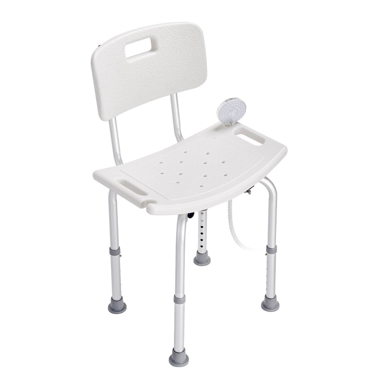 Shower Chair, Shower Seat With Back, Adjustable Height Shower Stool, Shower Chair For Inside Shower Bathtub, Non-slip Bathroom Bench Bath Chair For Elderly Disabled Handicap, 350 Lbs Capacity