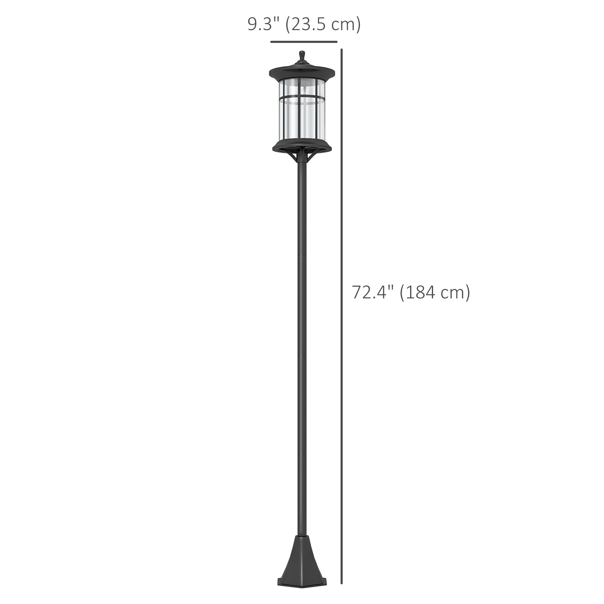 Outsunny 72" Solar LED Post Light - Cool White, Waterproof IP44 for Outdoor Patio, Garden, Backyard, Pathway
