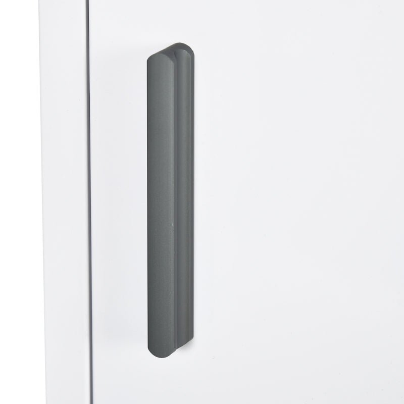 Wall Mount Medicine Cabinet Bathroom Cabinet with 2 Shelves, Steel Frame and Magnetic Door, White