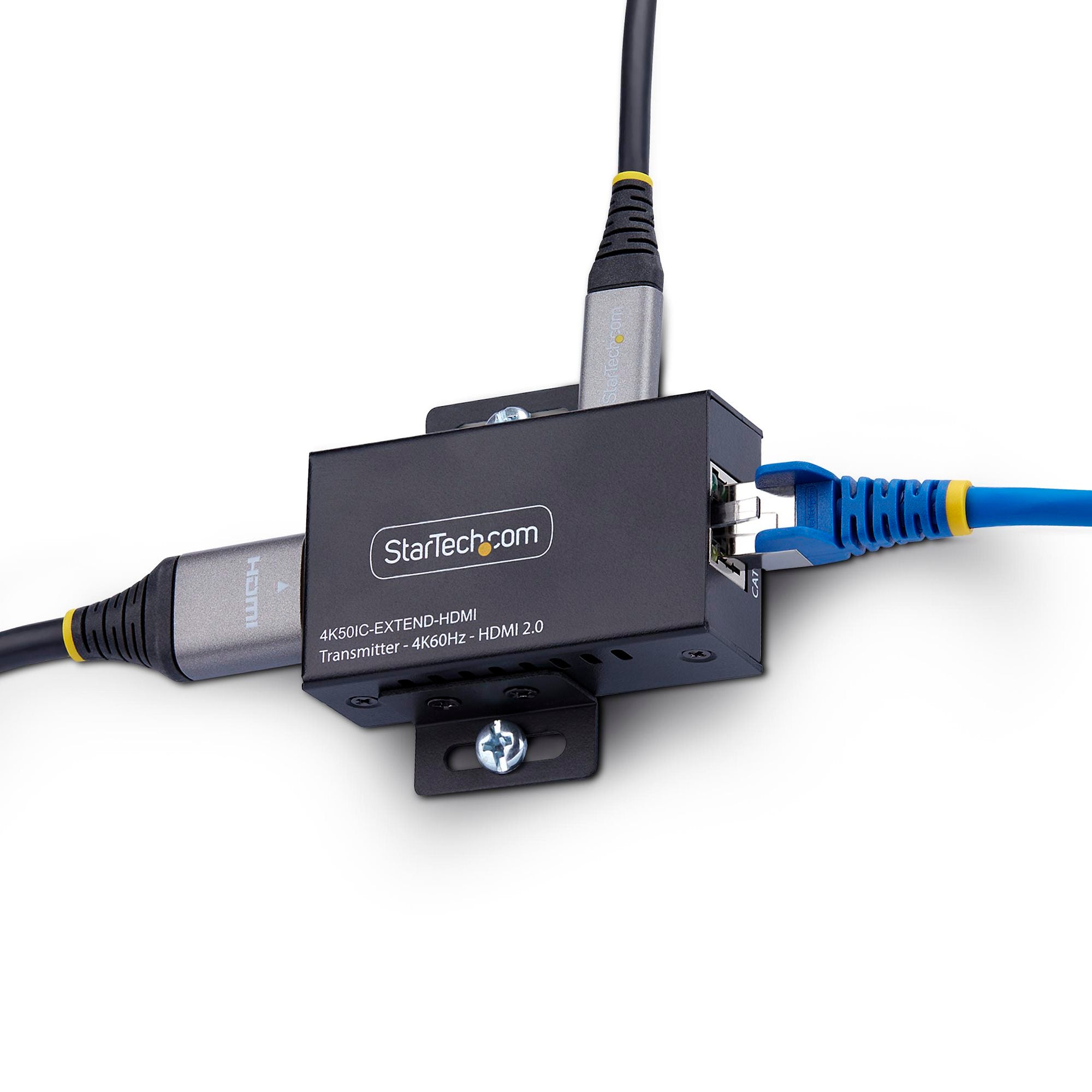 HDMI Extender Over CAT5e/CAT6, 4K 60Hz, Up to 200ft (60m), Transmitter and Receiver Kit, Power Over Cable, Compact Form Factor