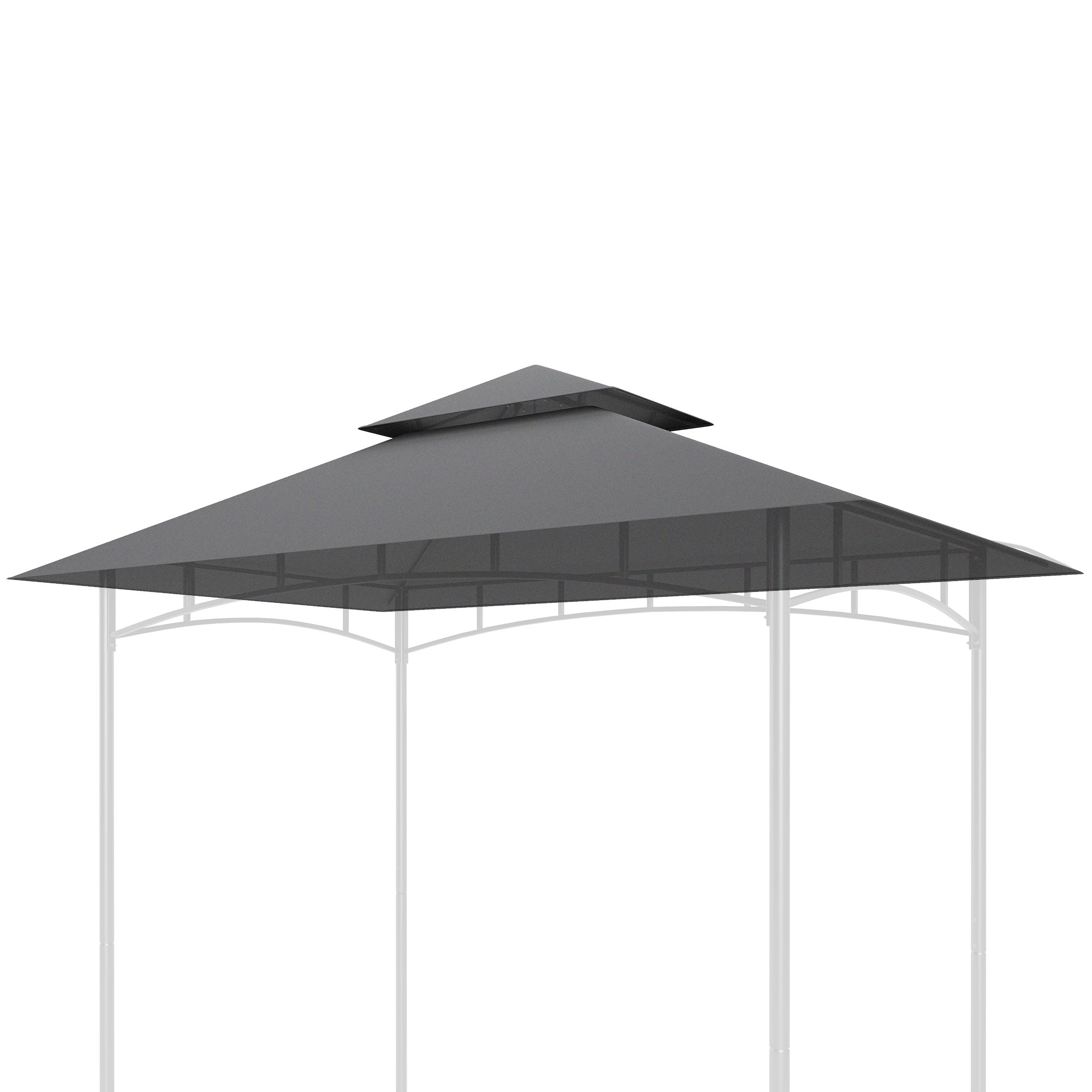 Outsunny BBQ Gazebo Canopy Replacement Roof, 5' x 8' Grill Gazebo Roof with UPF50+ Double Tiered Top Cover, Dark Grey