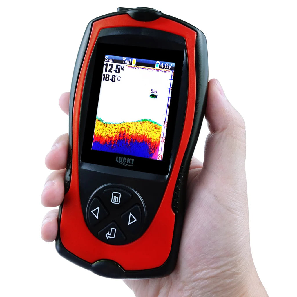 FF-1108-1CWLA Wireless Fish Finder with Rechargeable Sonar Sensor, Fish Attracting Light, 147 ft Depth Detection & 2.4" Color LCD