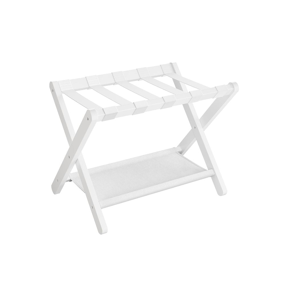 SONGMICS Folding Suitcase Stand with Storage Shelf