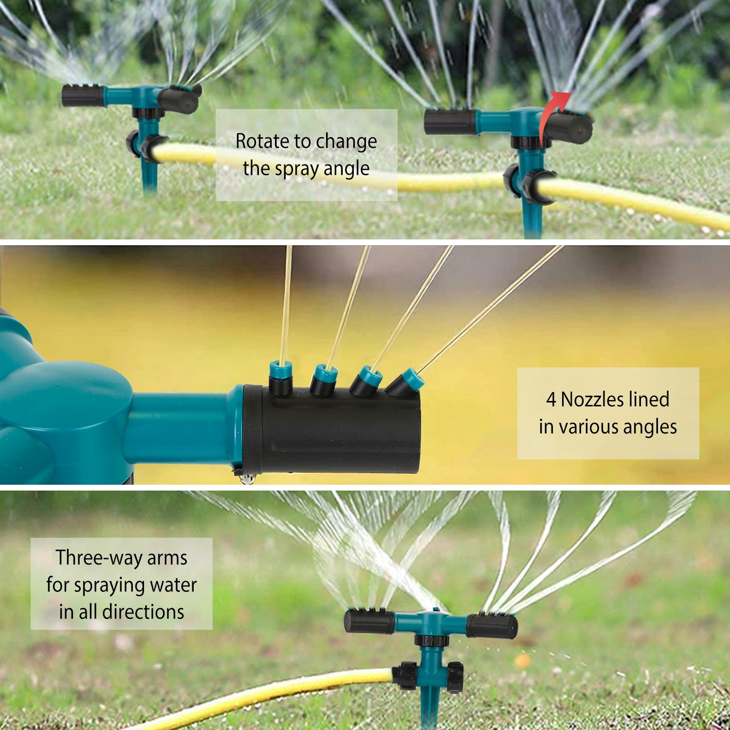 2 Packs 360 Degree Rotatable Lawn Garden Sprinkler Sprayer Adjustable Sprinkler w/ up to 3000 sq.ft Lawn Irrigation System
