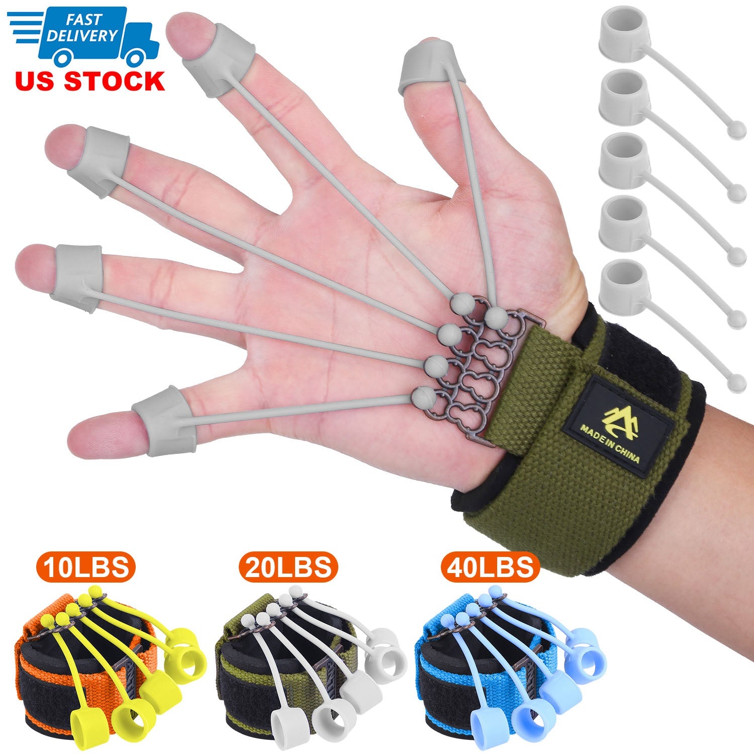 Finger Exerciser Hand Grip Strength Trainer for Athletes Musicians Physical Therapy Finger Resistance Band