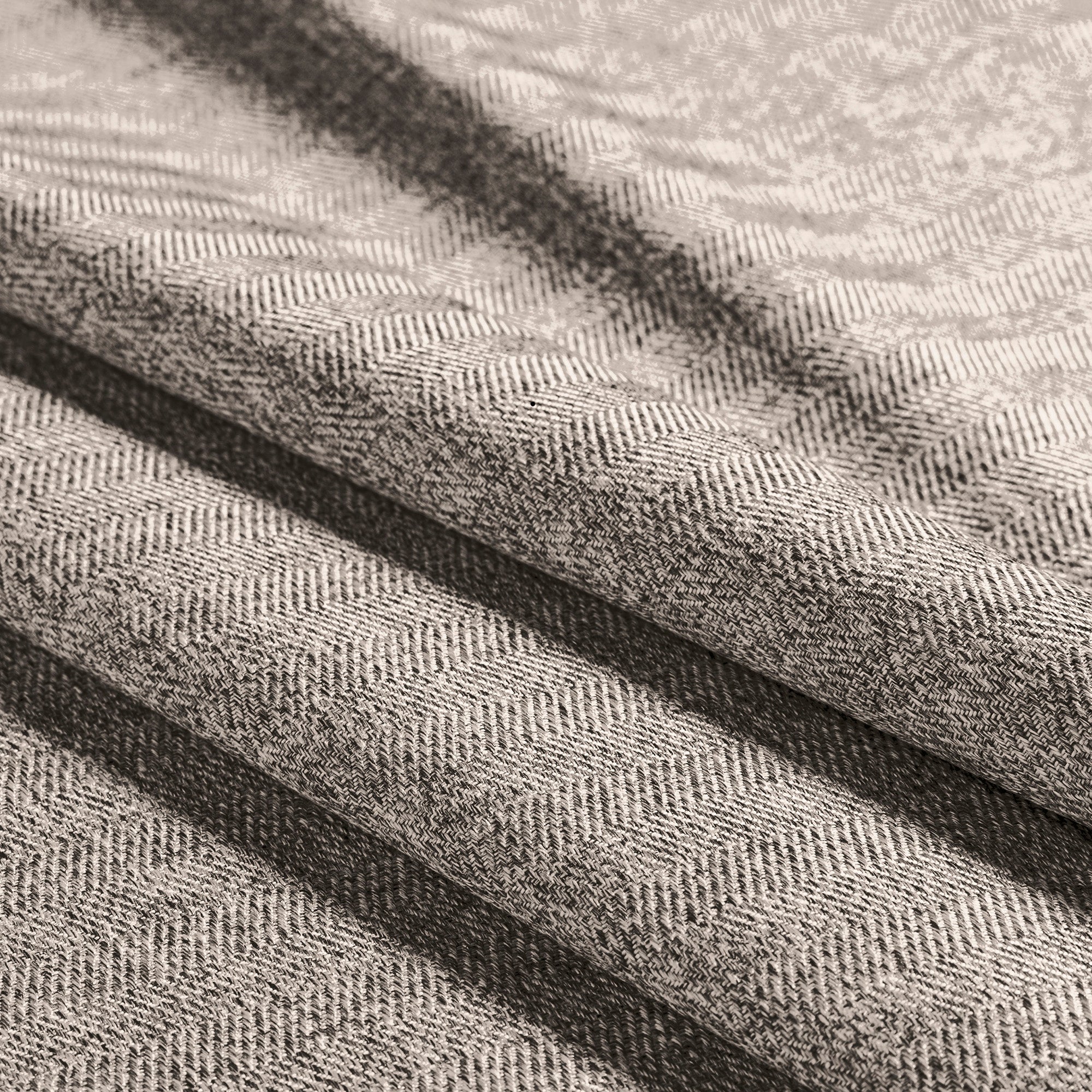 Herringbone Woven Room Darkening Grommet Curtain Panel (1) - 52 x 84 inches - Taupe