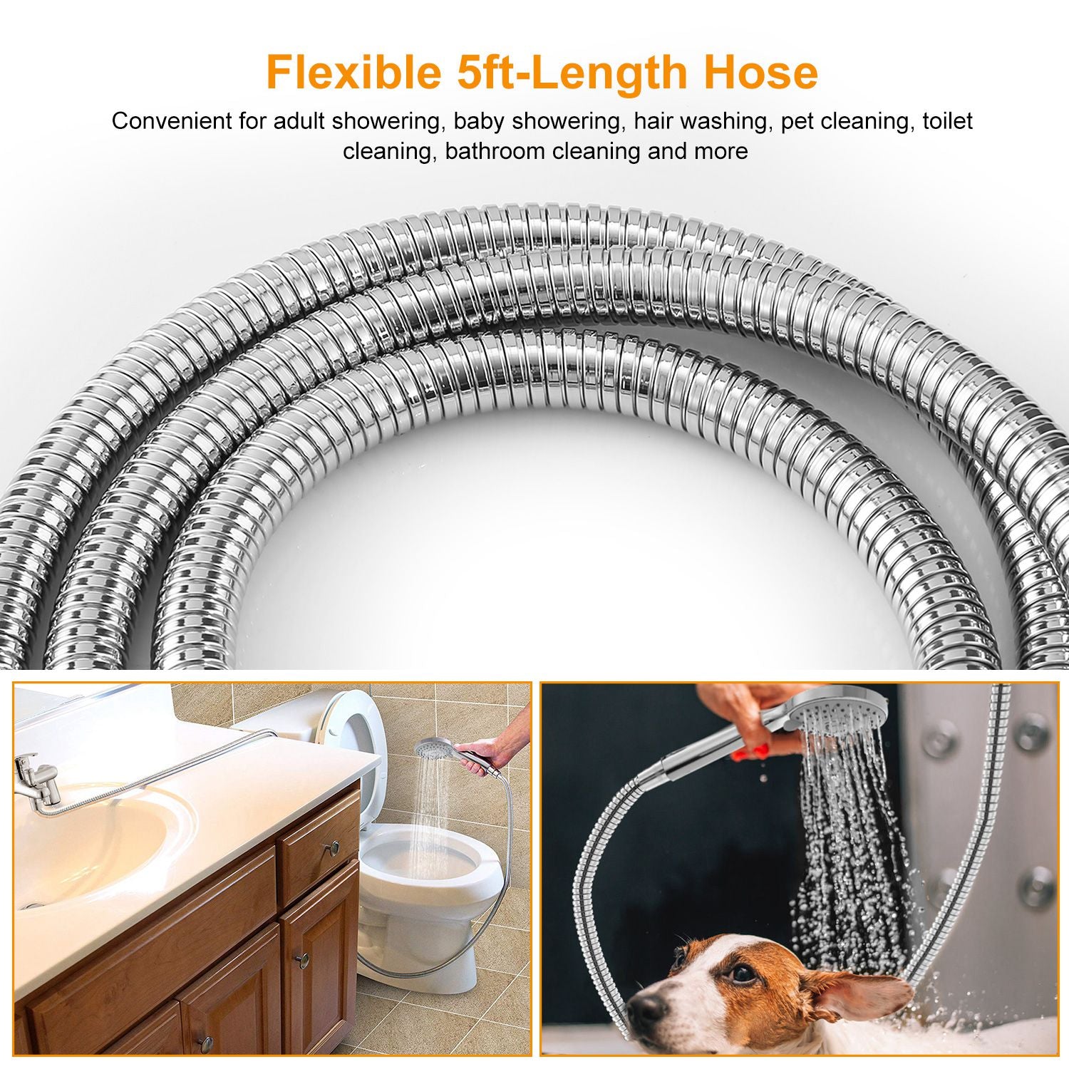 Bathroom Sink Faucet Mixer Tap with Handshower Sink Faucet Sprayers Hose Rinser for Baby Adult Showering Hair Washing Pet Cleaning