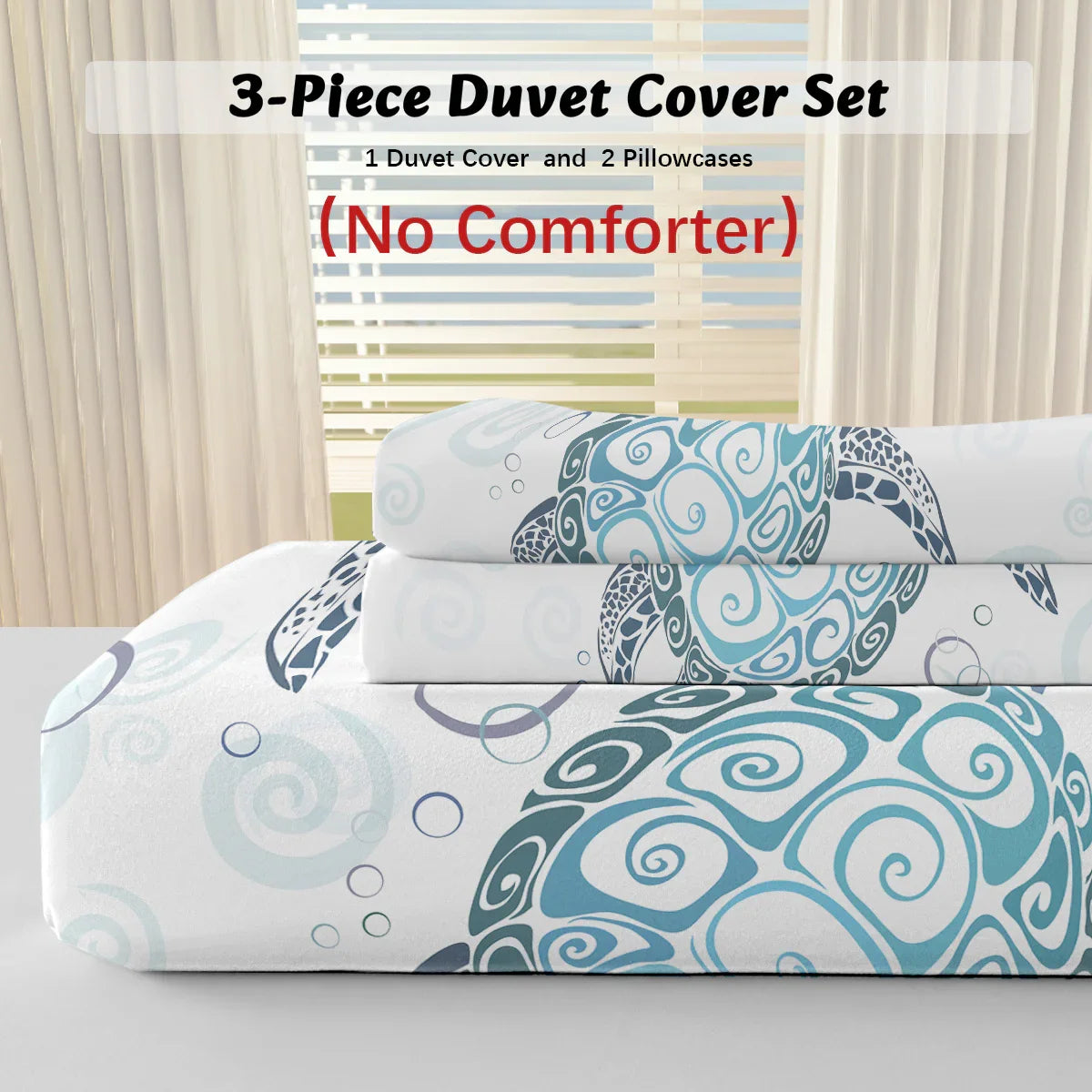 Sea Turtle Bedding Aqua Teal Blue Duvet Cover Sets Beach Turtle Bed Sets Ocean 3 Piece Turtle Themed Comforter Cover With 2 Pillowcases Twin Full Queen King Size