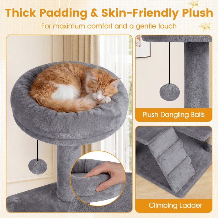 52 Inch Tall Cat Tree Tower for Indoor Cats-Light Gray