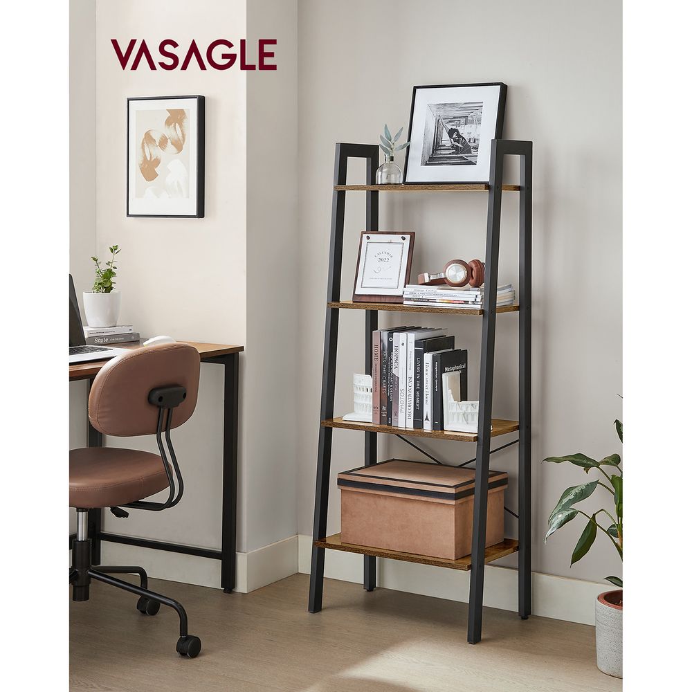 VASAGLE 4-Tier Ladder Shelf with Steel Frame