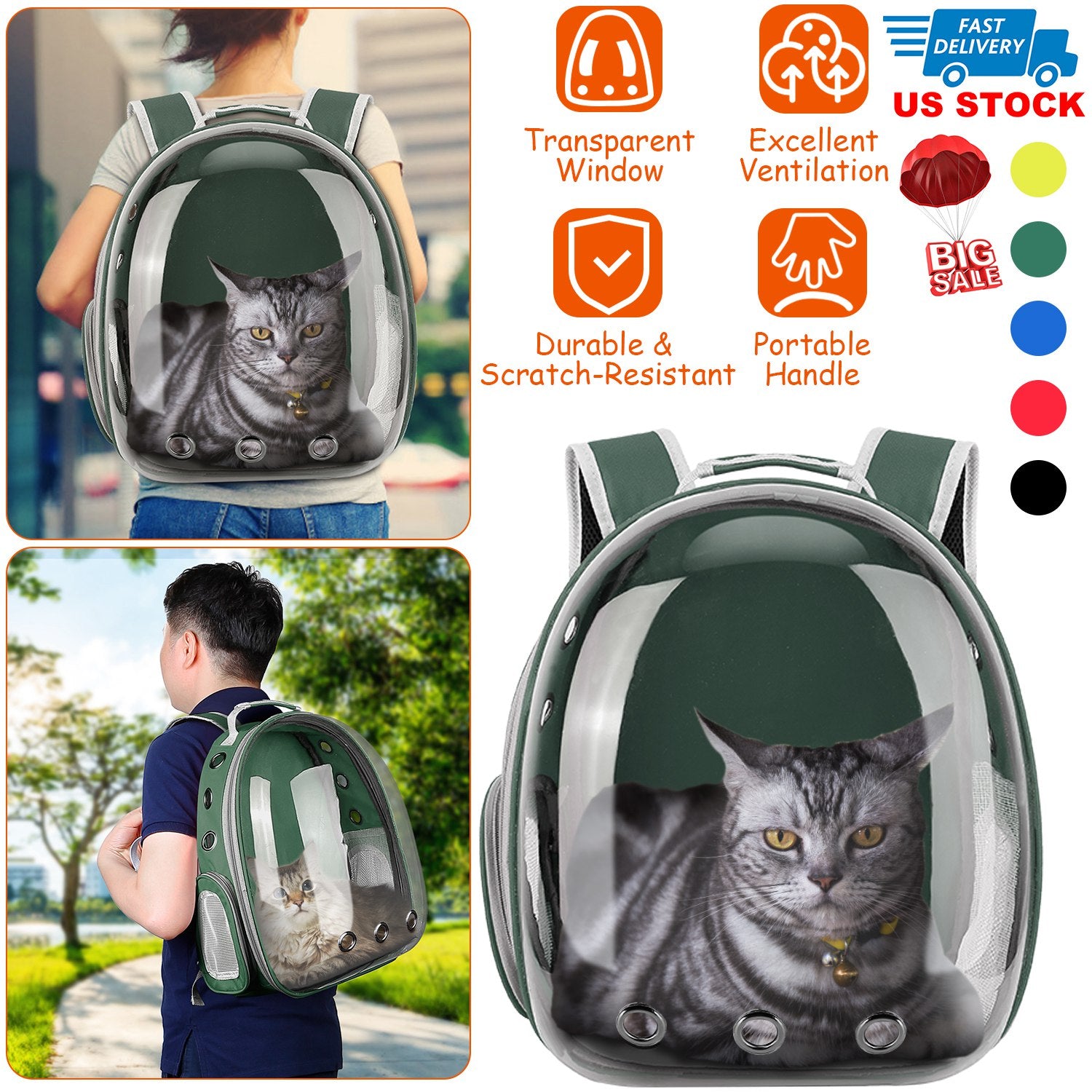 Pet Backpack Carrier Ventilate Transparent Backpack Travel Breathable Astronaut Cat Carrier For Puppies Cats Dogs Under 13LBS