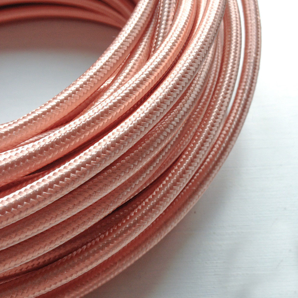 3 Core Flex Fabric Round Electrical Cable Rose Gold~2122