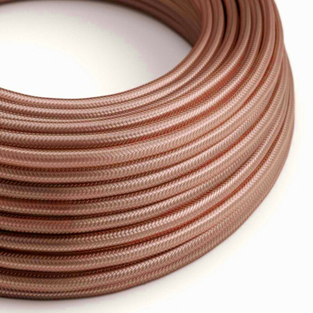 3 Core Flex Fabric Round Electrical Cable Rose Gold~2122