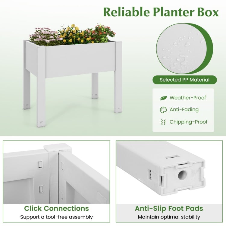 53L Raised Bed Grow Box Self-Watering Planter Box Stand with Water Level Monitor