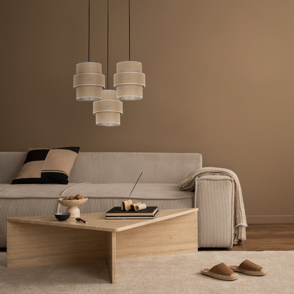 CALISTO JUTE Natural Suspension Lamp 3 (Clearance)