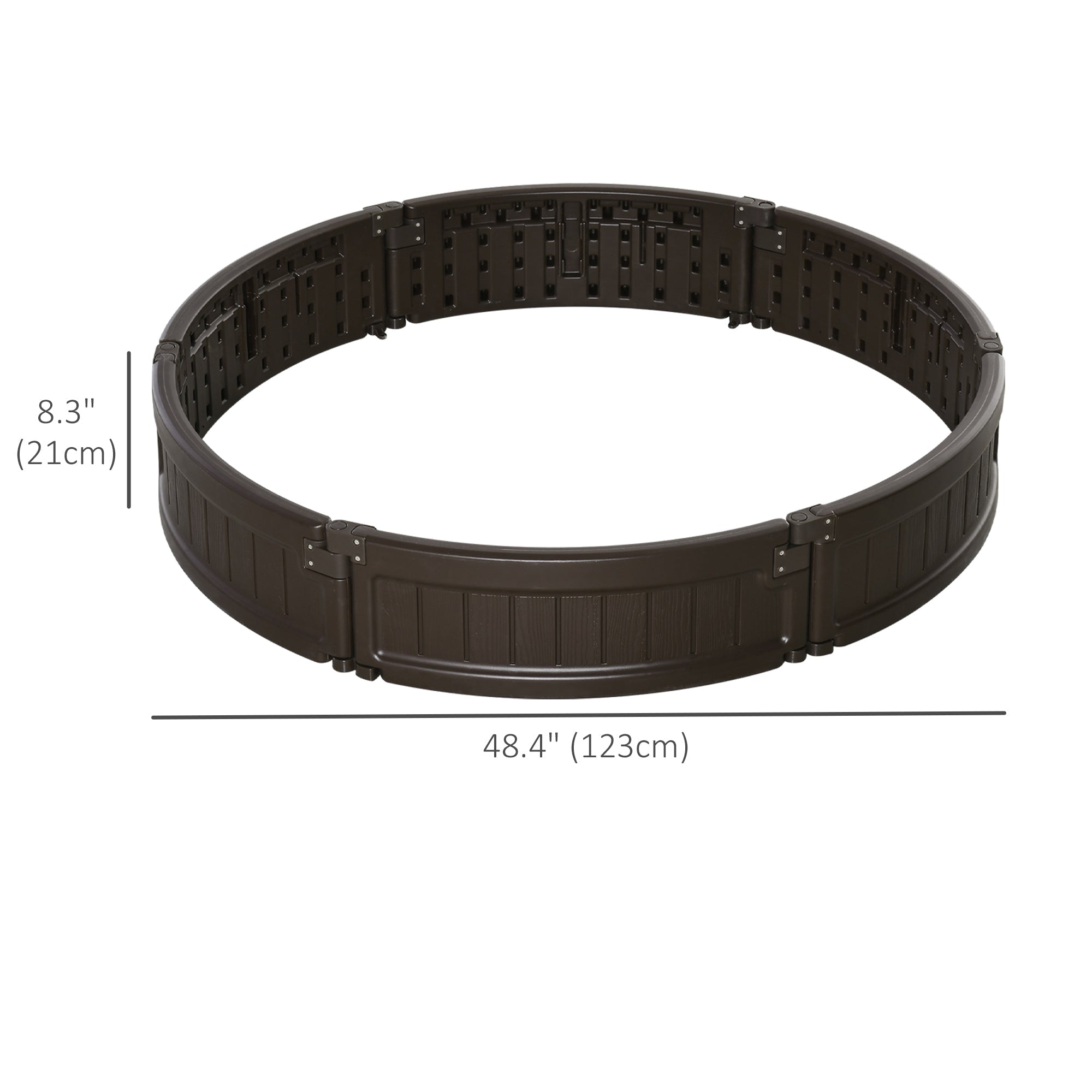 Outsunny 48"x48"x8" Round Raised Garden Bed: Planter Box for Flowers/Herbs/Veggies, Outdoor, Brown