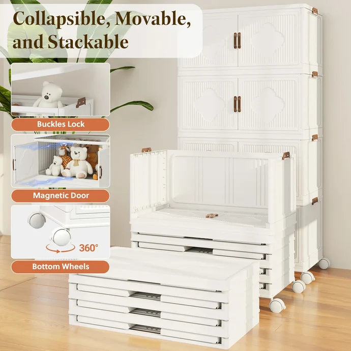 AECOJOY Super Large Foldable Storage Box with Lid