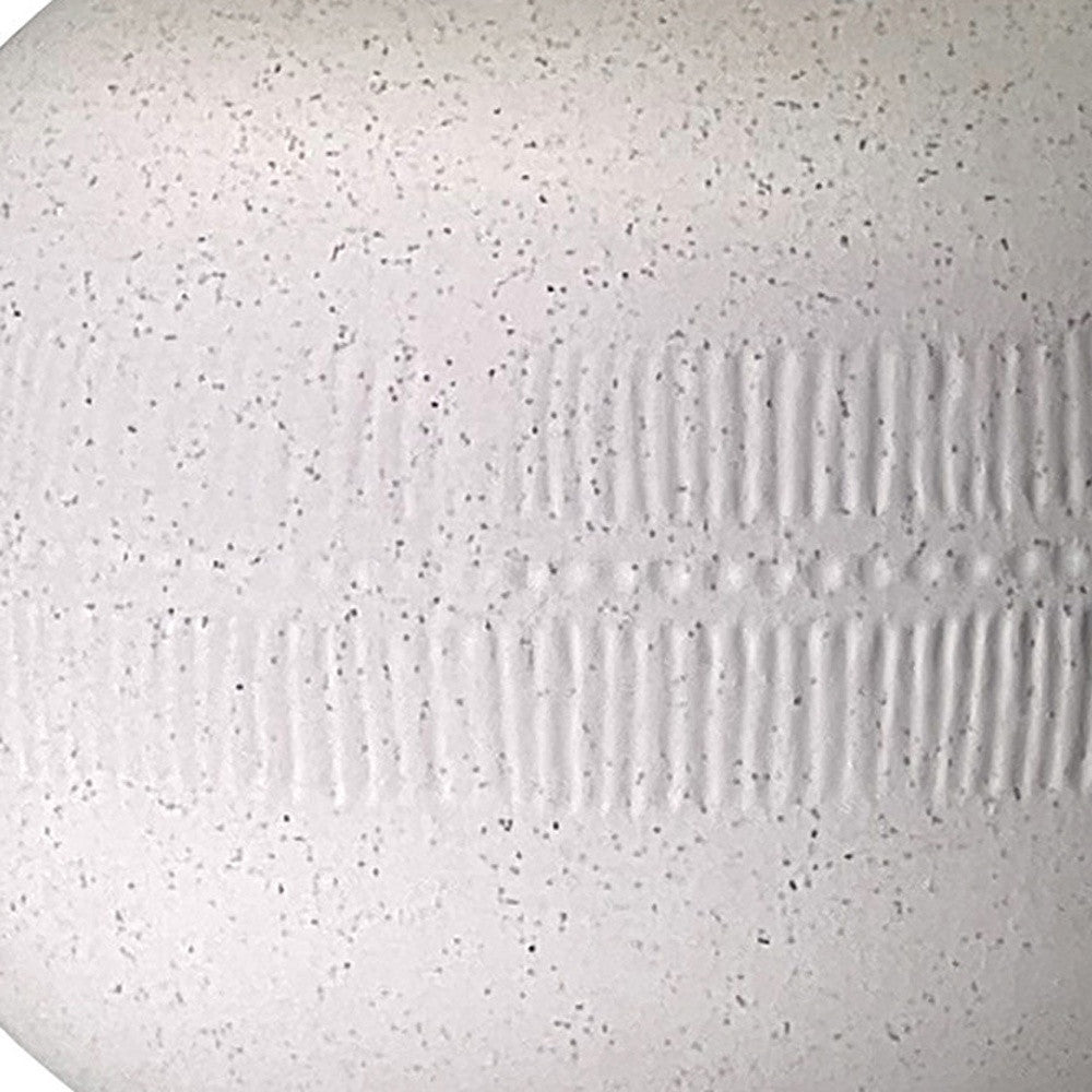 18" Off White Ceramic Round Table Lamp With White Cone Shade