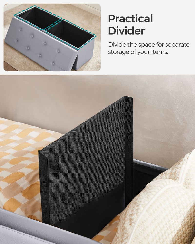 SONGMICS Folding Storage Ottoman Bench