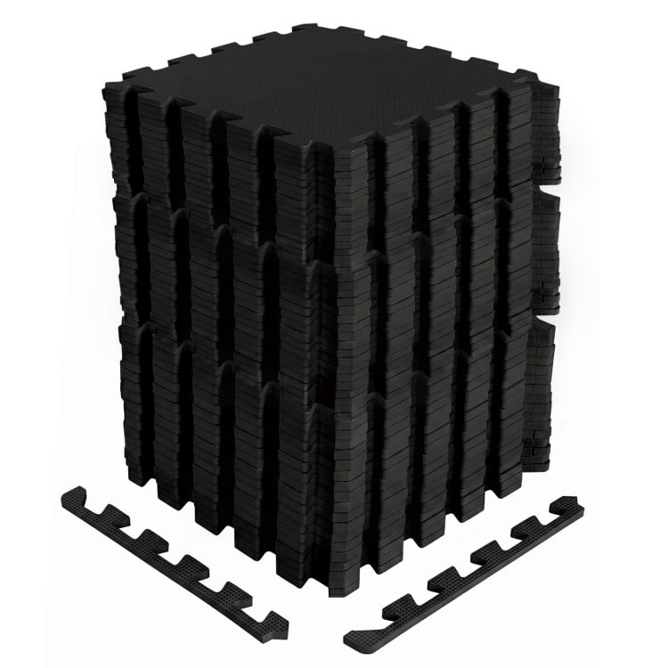 54 Pack EVA Foam Floor Tiles with Non-Slip & Borders for Home Gym