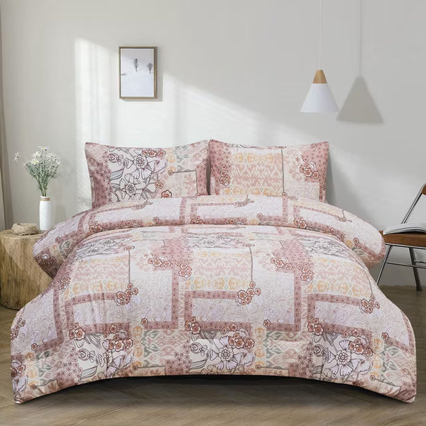 3-Piece Printed Reversible Comforter Set, Double/Queen, Camille