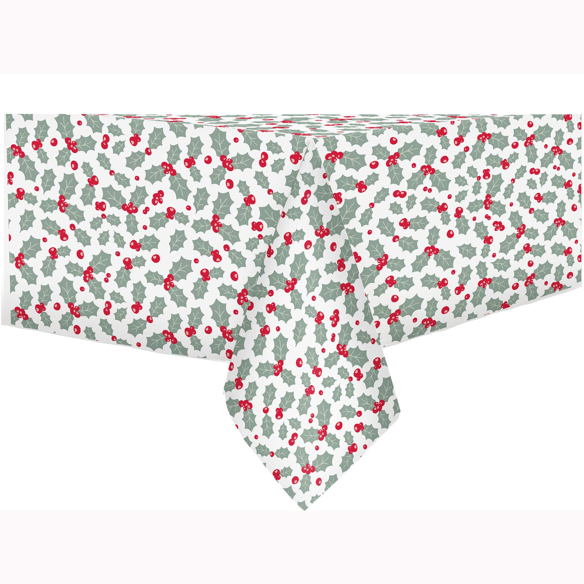 Christmas Tablecloth, PEVA with Flannel Back, 52 x 70 in