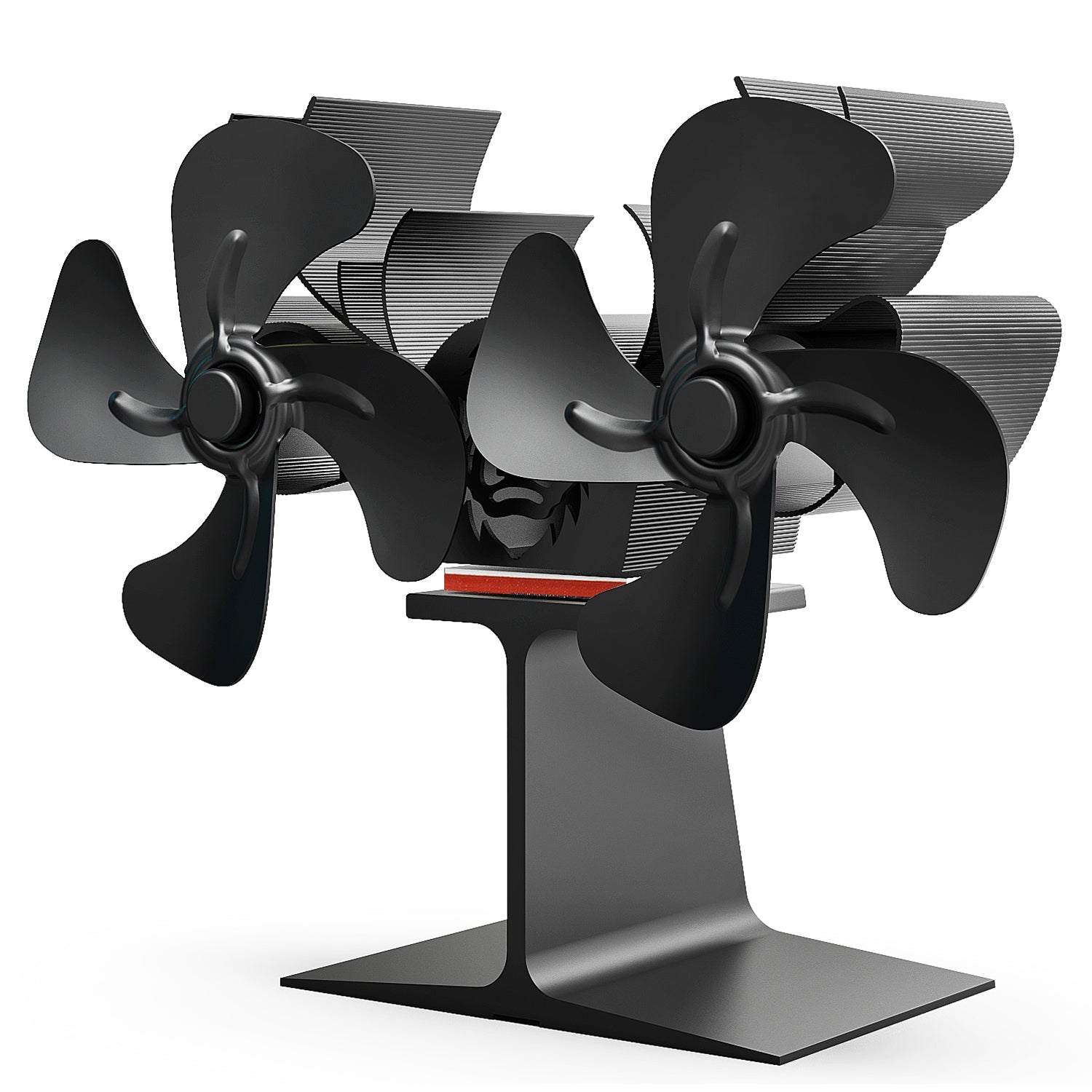 Heat Powered Wood Stove Fan Dual Motor Thermal Fan Wood Burning Heat Activated Fireplace Fan with Magnetic Stove Thermometer for Wood Burning Stove Ga