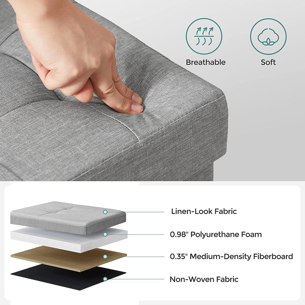 SONGMICS MAZIE Collection 43'' Folding Storage Ottoman Bench